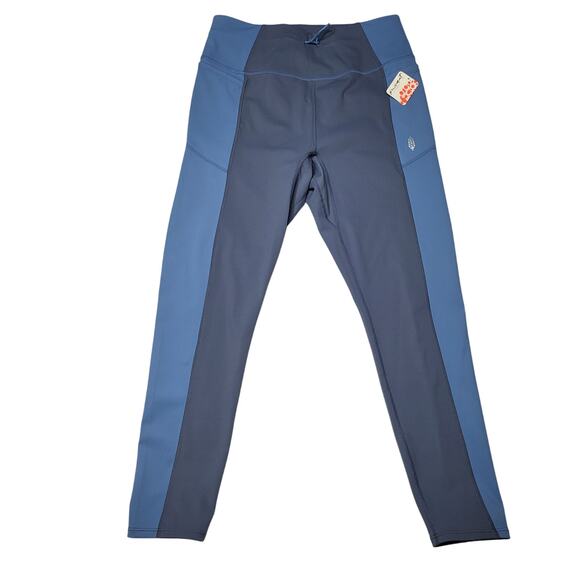 Free People Find Your Way Colorblock Leggings Gray Blue Infinity Combo Large - Picture 1 of 11